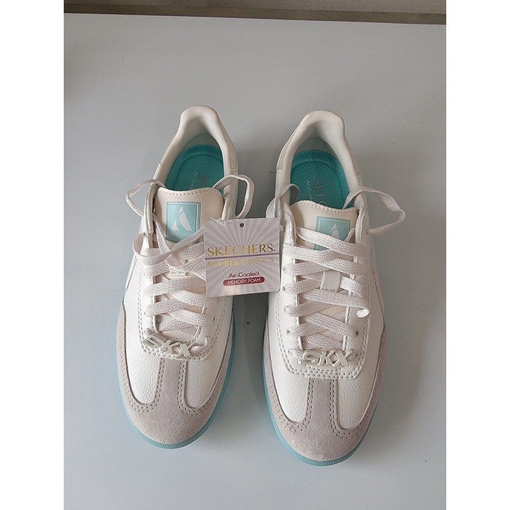 Skechers Women's Hotshot - Size 6 -Pretty Pastels White/Blue Sneakers .